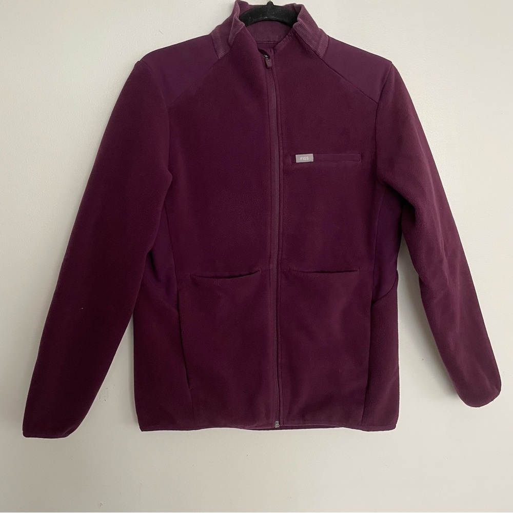 FIGS Women’s On-Shift Fleece Jacket Deep Purple 1948 Size Medium